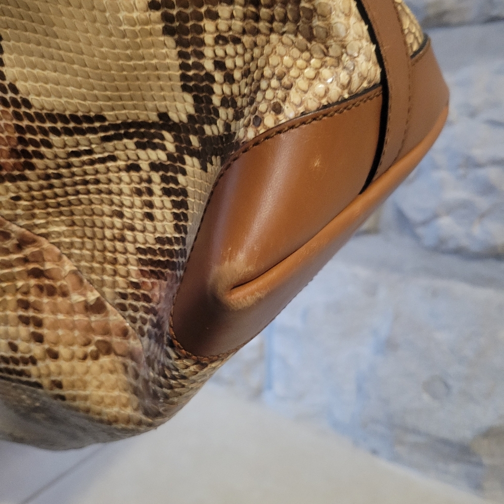 Gucci Beige/Brown Python Bag with Leather Tote - Picture 13 of 14